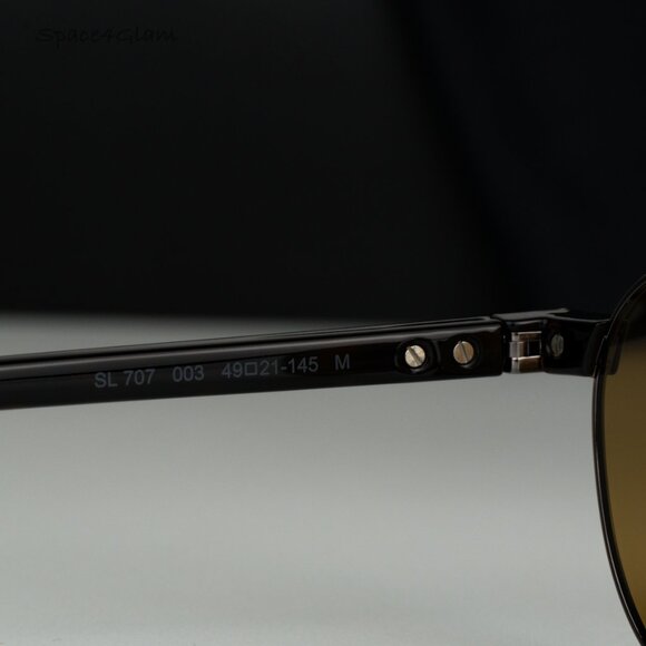 BRAND NEW Saint Laurent SL707 003 Grey Havana Nicotine Oval Unisex Sunglasses - Picture 6 of 9